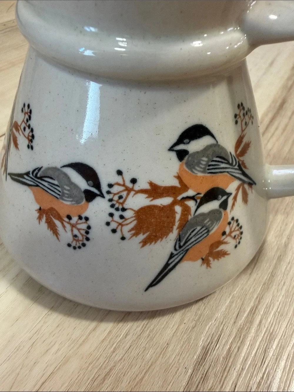 Vintage Otagiri Japan Chickadee Bird Mug Stoneware Cottagecore Coffee Cup